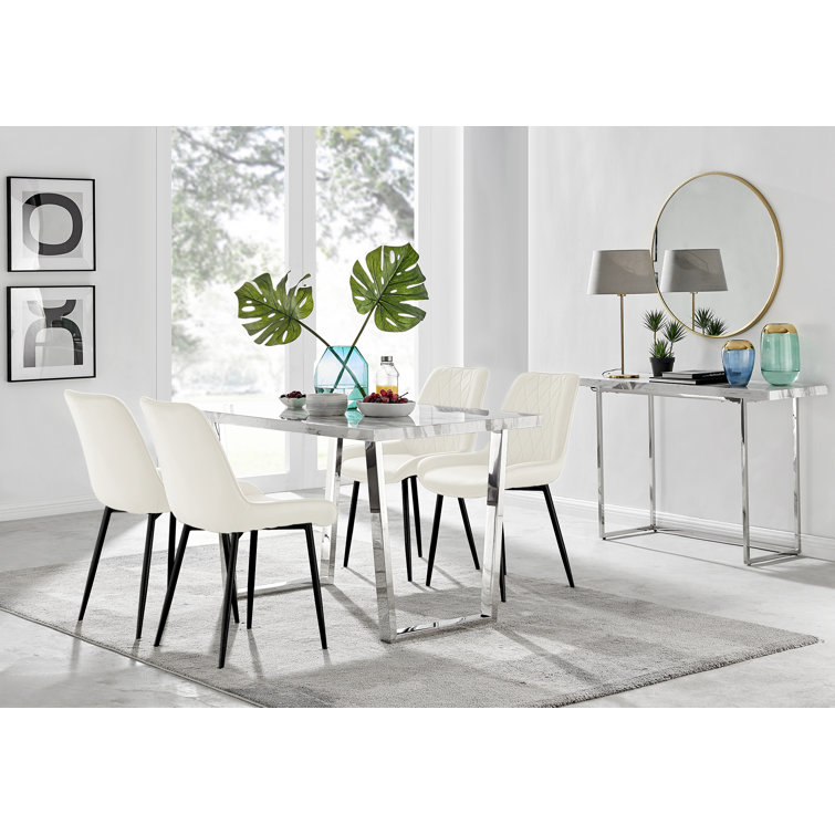 Marble effect dining discount set